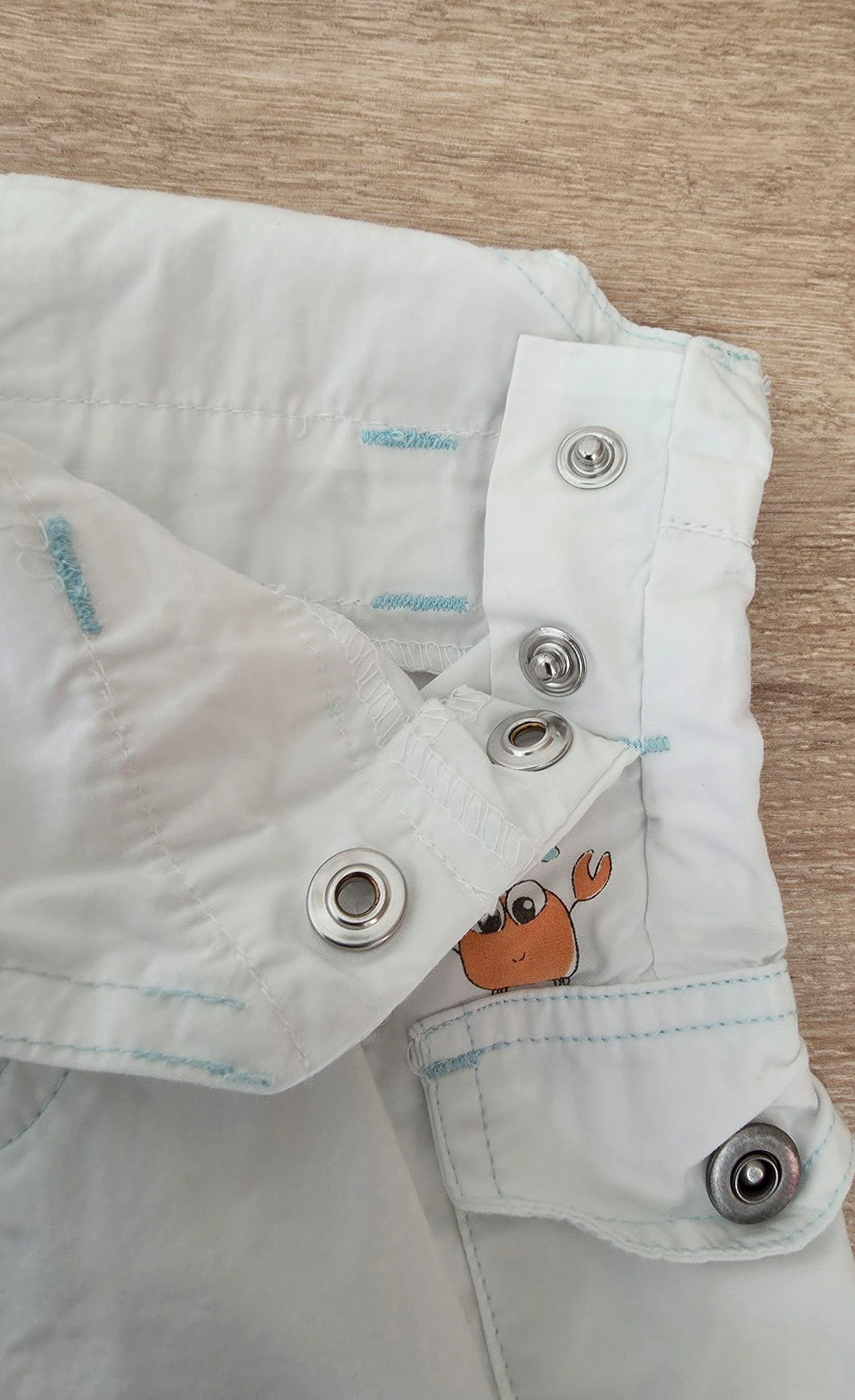 Salopete curta branca "Baby Ocean" Petit Kimbaloo Tamanho 3 meses – photo 8